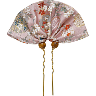 锦屏丨软语国潮新中式织金刺绣锦缎棉麻布木珠发簪汉服旗袍发钗女