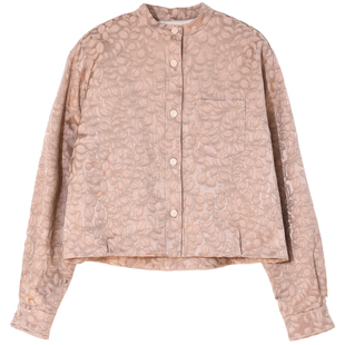 GESGOO原创设计提花立领棉服女初冬穿搭2025新款休闲短款外套显瘦