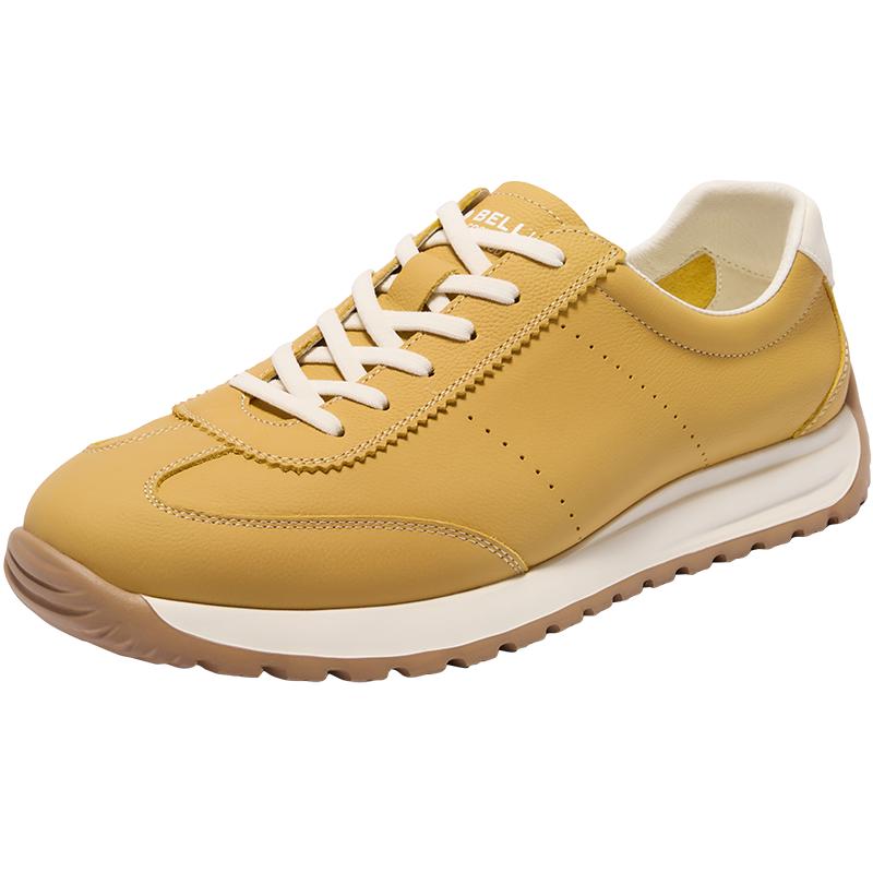百丽男士小白鞋男2025秋季新款牛皮革休闲德训运动阿甘鞋8SY01BM5