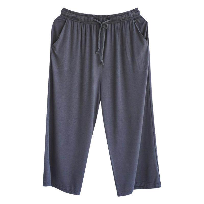 睡裤男莫代尔七分薄款透气冰丝柔软凉感夏季纯色休闲家居裤