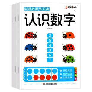 数感启蒙练习册幼儿早教书幼小衔接数学思维训练教材加减法全套算术训练儿童益智玩具幼儿园小中大班认识数字练习教具每日一练