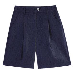 tanni新款通勤百搭气质色织提花五分西装短裤TL11SP061B