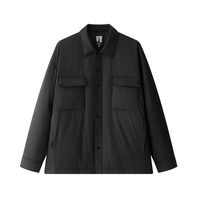 半墨大码男装皮衣羽绒服外套男士冬季新款石墨烯保暖PU皮羽绒夹克