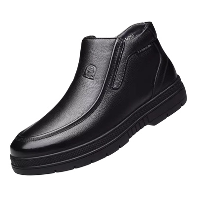 老人头纯羊毛棉鞋男真皮爸爸鞋