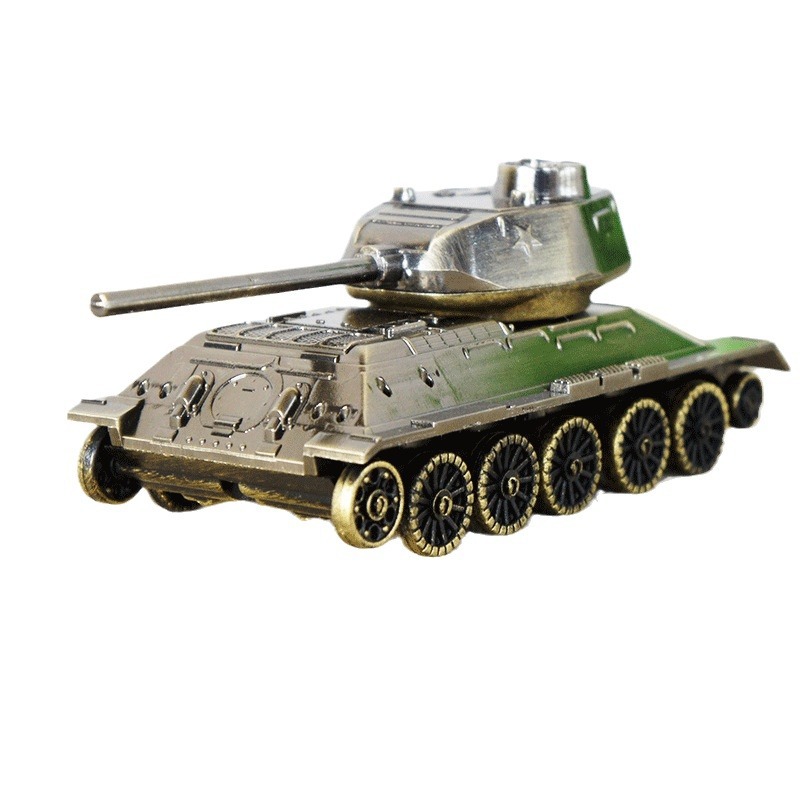 T34创意坦克模型轮子可转合金坦克桌面摆件孩子礼物礼品儿童玩具