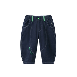 [弯刀裤]齐齐熊宝宝裤子春装男童直筒牛仔裤儿童裤2026新款浅色季
