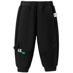 MQDmini男童加绒裤子秋冬季儿童加厚棉裤卫裤宝宝长裤婴儿保暖裤