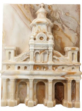 法式中古风建筑造型装饰摆件天然石材工艺品家居软装饰品