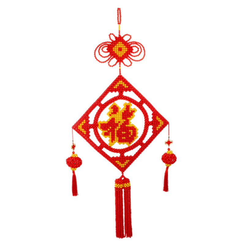 diy福字挂件包邮手工串珠中国结
