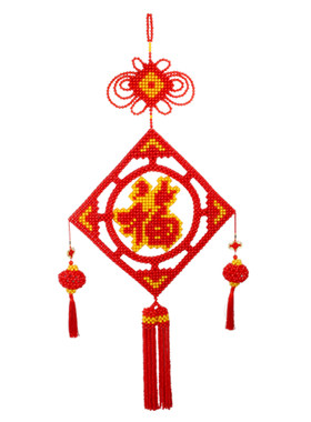 diy福字挂件包邮手工串珠中国结