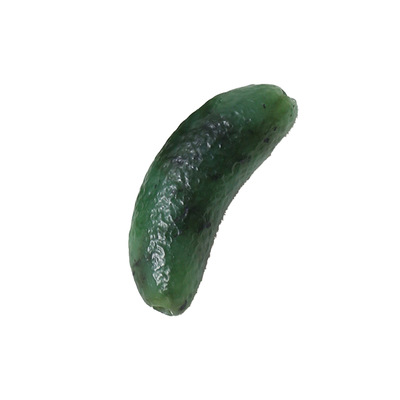 天然和田玉碧玉雕刻弯管款吊坠配件 微冰纹 男女款玉石锁骨挂坠