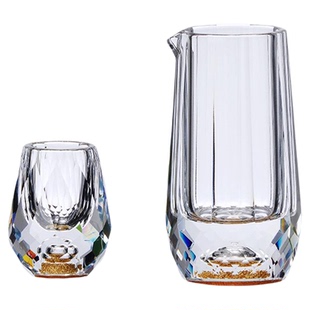 moongirl水晶玻璃一两口杯烈酒杯酒盅家用分酒器白酒杯子礼盒套装