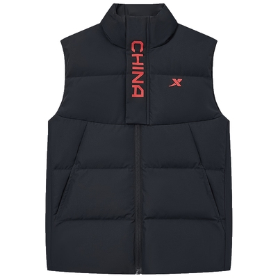 特步儿童童装男童轻薄羽绒马甲外穿2025新款儿童背心三防外套马甲