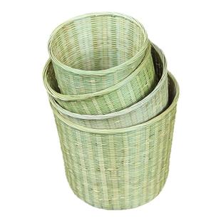 竹编竹篓圆竹篮竹制品水果蔬菜鸡蛋筐蜜蜂笼垃圾篓家用厨房收纳筐