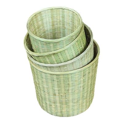 【爆款推荐】竹编竹篓圆形收纳筐