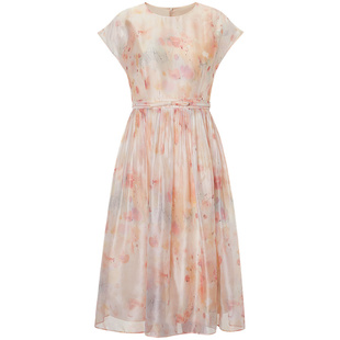 OBEG欧碧倩莫奈花园法式度假连衣裙夏季春日碎花裙50482546