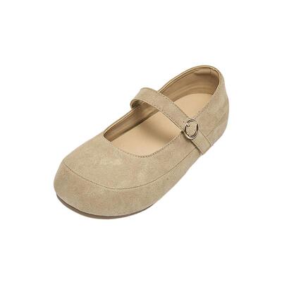 三福女单鞋春季悠然田园复古风圆头玛丽珍鞋时尚女鞋852667