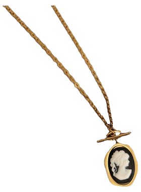 little joys浮雕头像项链小众Ins复古精致毛衣链百搭个性锁骨链