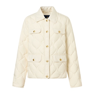 POLOWALK女装羽绒服2025冬季新款轻薄羽绒服翻领短款保暖外套上衣