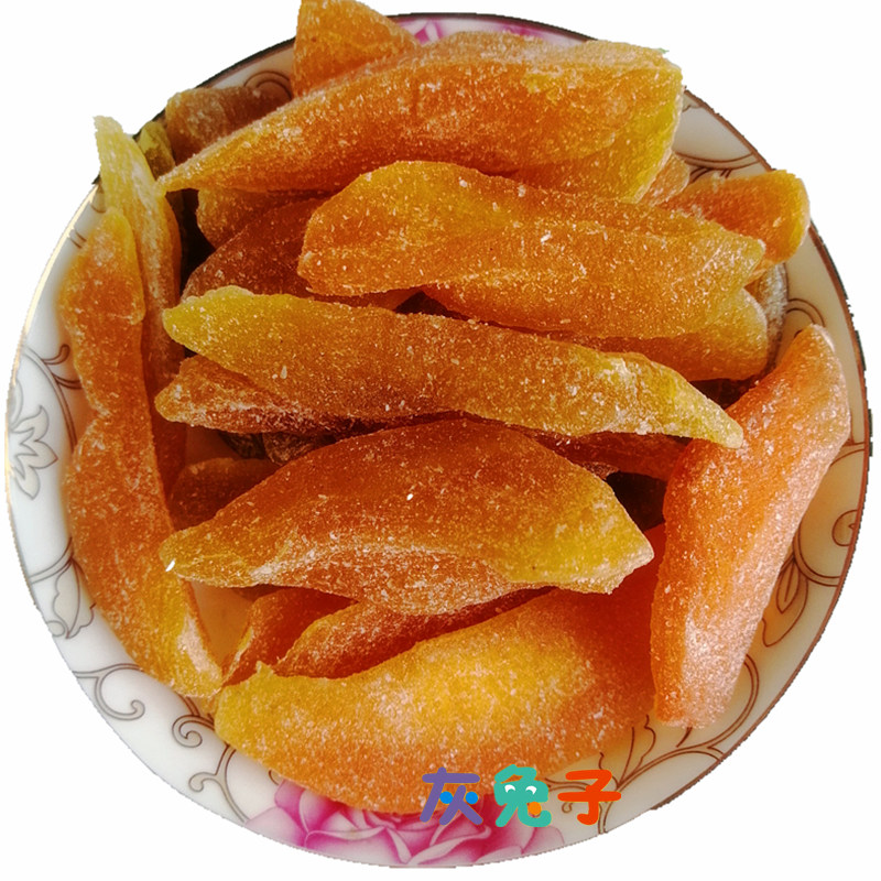 灰兔子黄桃干包邮无皮黄桃肉干鲜果干果肉果脯蜜饯蜜桃干抖音