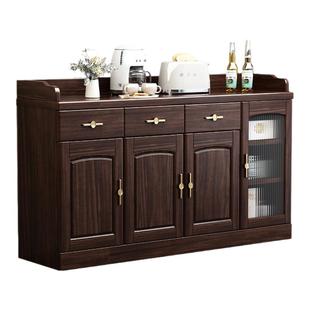 新中式餐边柜乌金木客厅置物柜子储物柜橱柜家用厨房全实木茶水柜