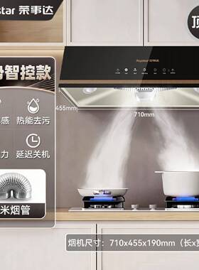 荣事达吸油烟机中式家用厨房抽油烟机小型顶吸自动清洗排油烟机