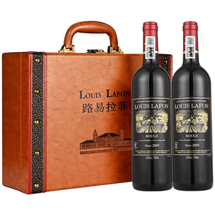 红酒2支礼盒装路易拉菲LOUISLAFON旗舰店侯爵山谷干红葡萄酒送礼
