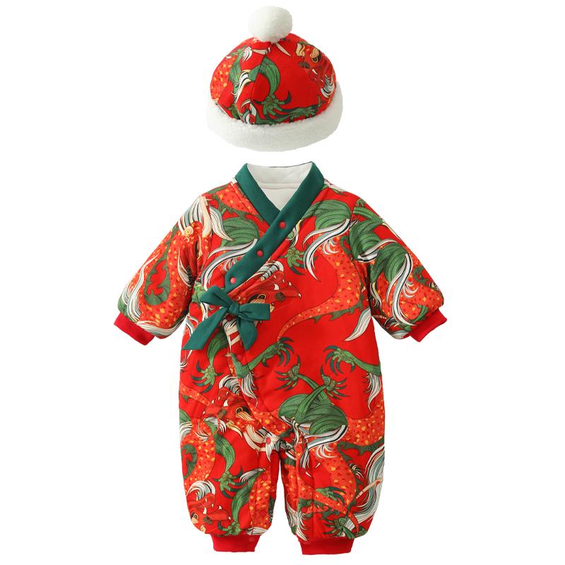龙喜年斜襟加厚冬季复古汉服棉服