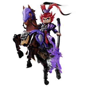 布鲁可英雄无限积木人三国圣铠吕布赤兔马小颗粒拼装机甲模型玩具