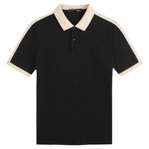 GXG男装2024年夏季撞色拼接polo衫男短袖休闲翻领短袖t恤男