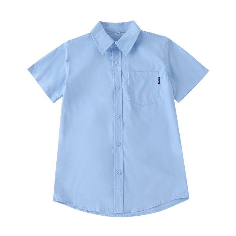 夏季短袖学生浅蓝色衬衫校服