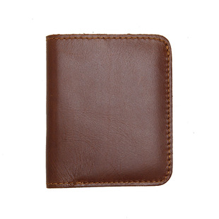 蓝皮具真皮手工钱包男士短款小钱包潮流时尚多卡位头层牛皮小卡包