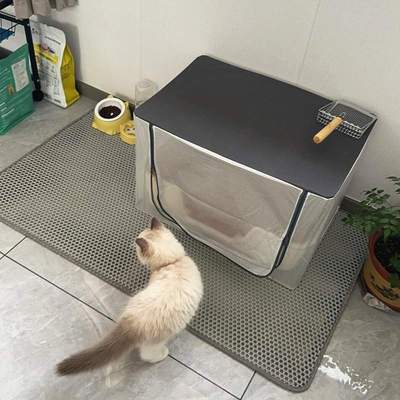 猫砂盆防外溅神器超大号收纳箱加高防飞沙半封闭式宠物用品防外带