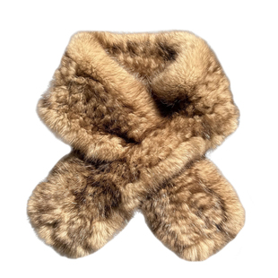 紫貂色兔毛围巾韩版秋冬气质新款双面加厚保暖皮草毛领子毛毛围脖