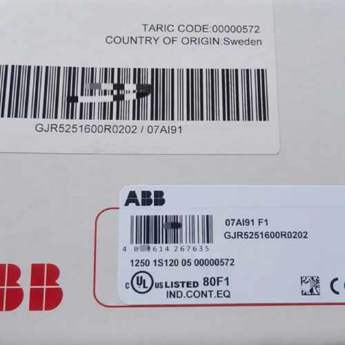 议价GTR5251600R0202 07AI91 ABB模块GTR5251600R0202 07AI91全新