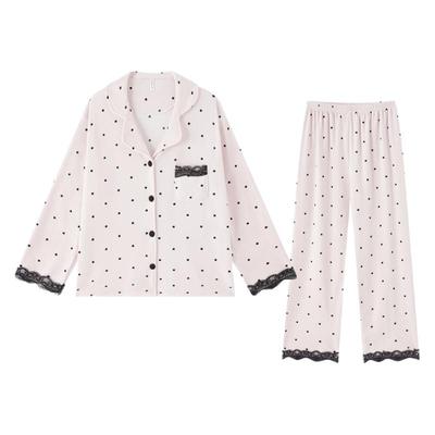 BE海岛绒蕾丝波点新品女睡衣冬