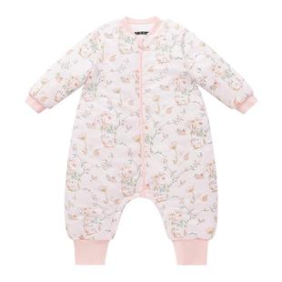 全棉时代秋冬婴儿加厚纯棉分腿睡袋儿童宝宝防踢被春秋防惊跳睡衣