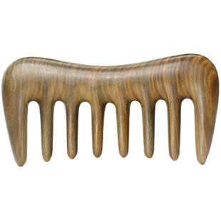 绿檀木按摩梳头部经络梳头皮梳子五经头发便携五齿宽齿脸眼部头疗