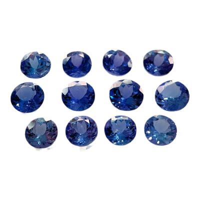 天然坦桑石裸石戒面圆形5mm-7mm