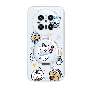 适用华为pura80磁吸带支架手机壳mate80promax新款pura70pro线条小狗mate70无线充电ultra可爱卡通mate60pro