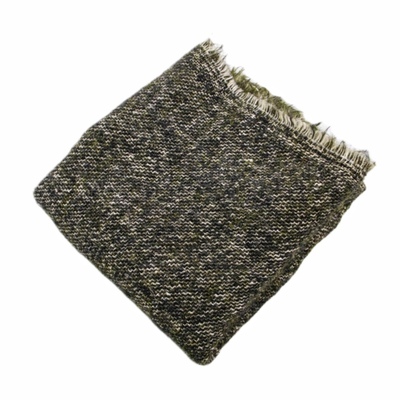 进口 青苔绿亚麻羊毛编织粗纺毛料面料冬天大衣外套风衣高定布料