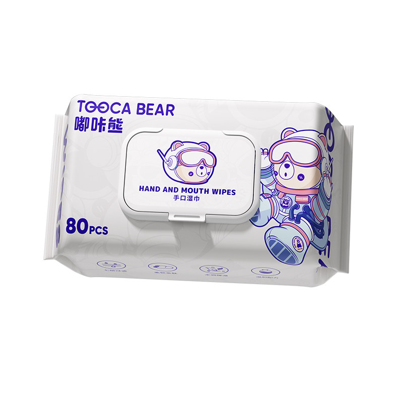 嘟咔熊 婴儿手口湿巾 1大包手口屁专用 家庭实惠装 纯水湿纸巾
