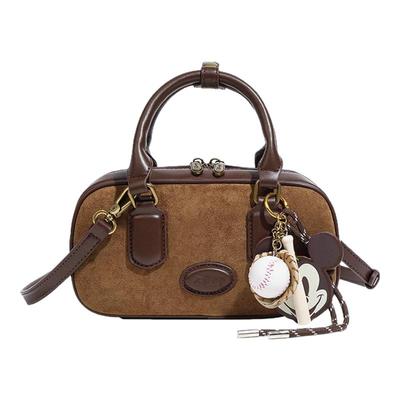 迪士尼正品手拎斜挎保龄球女包秋冬复古手提斜挎包包女款提单肩包