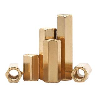 M2M2.5M3M4M5双通六角铜柱直通孔隔离柱空心铜螺柱螺丝长螺母支柱