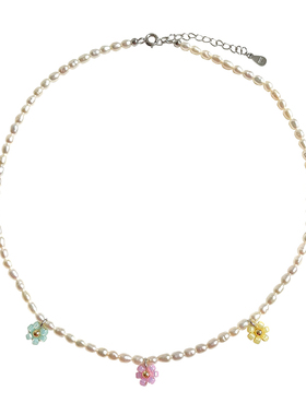 sanni夏天的小花珍珠自制项链