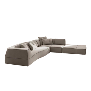 HEISHE Bend曲线沙发客厅别墅大户型转角意式异形棉麻布艺沙发