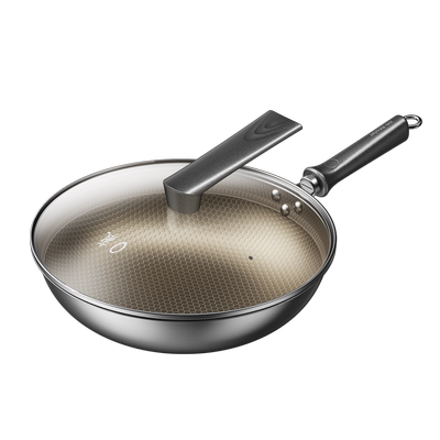 九阳不粘锅家用炒锅炒菜锅钛不锈钢蜂窝锅电磁炉专用燃气灶官方炊