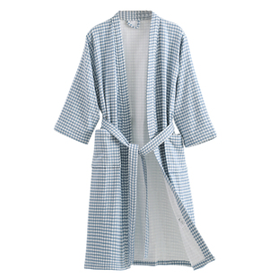 A类纯棉浴袍女全棉纱布吸水浴衣游泳洗澡可穿浴巾大童成人睡袍男