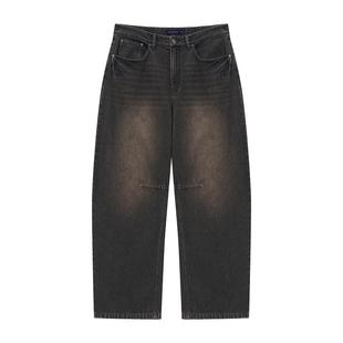 Teenie Weenie小熊男装复古美式水洗骨感廓形宽松弯刀牛仔裤子