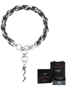 明星同款黑白麻花钛钢中性项链